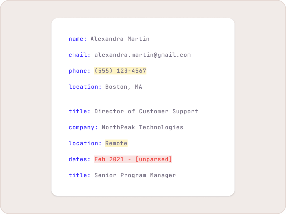 View Your Parsed Resume